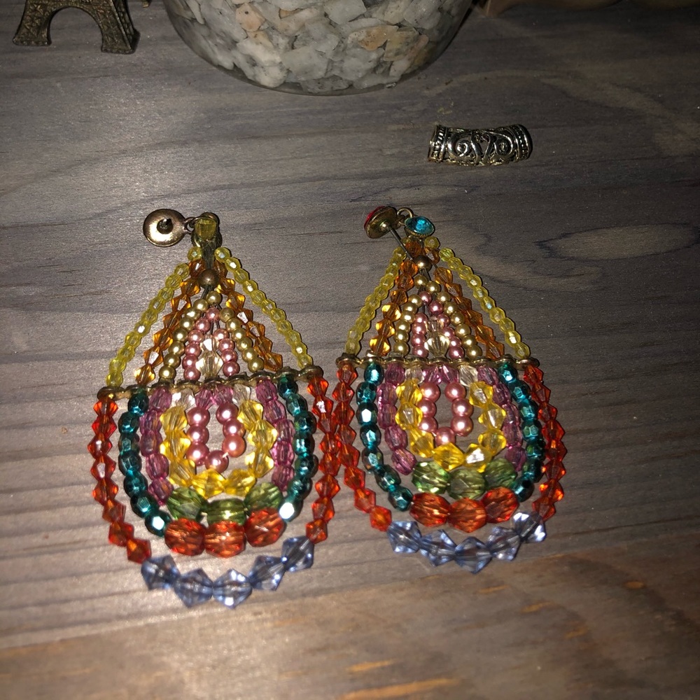 Beautiful Beaded Hanging Earrings